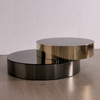 Italian Fashion Style Black Tempered Glass Table Top with Stainless Steel Frame Coffee Table for Living Room and Hotel