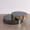 Italian Fashion Style Black Tempered Glass Table Top with Stainless Steel Frame Coffee Table for Living Room and Hotel