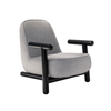 Nordic Modern Fabric Leisure Recliner Chairs with Wooden Arms for Dorms Living Room and Hotels