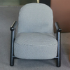 Nordic Modern Fabric Leisure Recliner Chairs with Wooden Arms for Dorms Living Room and Hotels