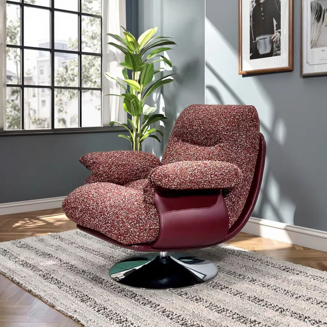 Chaise longue pivotante au Design moderne, mobilier de luxe, h&ocirc;tel, appartement, salon, fauteuil d'appoint, chaise de loisirs en tissu confortable