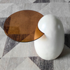 Luxury Art Creative Corner Table Cement Concrete Tempered Glass Modern Round Ornament Side Table