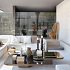Light Luxury Stainless Steel Coffee Table Combination Toughened Glass Countertop Living Room Coffee Table