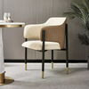 Design Modern Dining Tables and Chairs Metal Frames Striped Embroidered Leather Hotel Cafe Restaurant Chair
