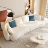 Modern Design Home Furniture Comfortable Velvet Fabric White Modular Sectional Curved Living Room Sofas Hotel Sale