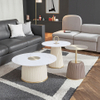 Modern Marble Top Coffee Table Golden with Leather Oak Corner Side Tea Table Several Combinations for Living Room Furniture