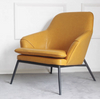 Modern Simple Armchair PU Leather Iron Frame for Living Room Nordic Style Leisure Chair
