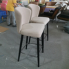 Modern Design Home Furniture High Stool Solid Wood Leg Velvet Fabric Hotel Coffee Shop bar Chair