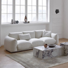 Modern Design Home Furniture Bread Shape White Boucle 3 Seat Sofa Set Sectional Couch Velvet Fabric Living Room Sofa