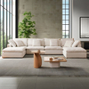 Modern Style Comfortable Coud Couch Living Room Furniture Modular Down Filling Velvet Fabric Sectional Sofa Set
