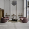 Modern Light Nordic Style Three-person Sofa Curved Velvet Couch Commercial Hotel Furniture and Living Room Sofa Set