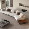 Italian style living room L-shaped sofa Home furniture modular design Linen fabric Hotel Sectional couch sofa set