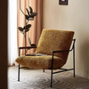 Modern Minimalist Design Stainless Steel Velvet Fabric Sofa Chair Living Room Down Comfortable Lazy Lounge Accent Chair