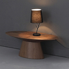 Solid Wood Coffee Table Living Room Modern Simple Oval Tea Table Walnut Coffee Table