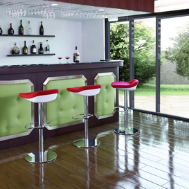 Modern Hydraulic Adjustable Saft bar Chair with Mould Foam Drafting Seat with Back Plastic bar Stool