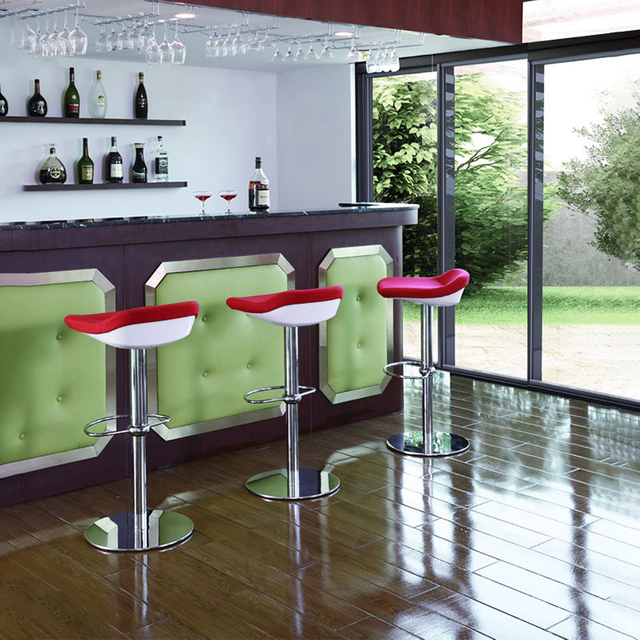 Modern Hydraulic Adjustable Saft bar Chair with Mould Foam Drafting Seat with Back Plastic bar Stool