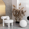 Modern Simple Creative Style Velvet White Armchair Apartment Hotel Living Room Unique Design Lounge Leisure Chair