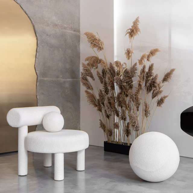 Sill&oacute;n blanco de terciopelo de estilo creativo, moderno y sencillo, para apartamento, Hotel, sala de estar, dise&ntilde;o &uacute;nico, silla de ocio