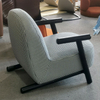 Northern Europe Modern Design Living Room Armchair Luxury Fabric Sofa Leisure Easy Chair Hotel Solid Wood Lounge Chair