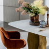 Modern Luxury Furniture Black Marble Top Gold Stainless Steel Metal Design Restaurant Living Room Bedroom Dining Table Set