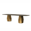 Modern Luxury Furniture Black Marble Top Gold Stainless Steel Metal Design Restaurant Living Room Bedroom Dining Table Set