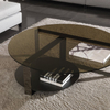 Luxury Stainless Steel Round Coffee Table Modern Living Room Furniture Toughened Glass Coffee Table