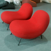 Modern Minimalist Leisure Single Sofa Chair Luxury Living Room Combination Lazy Bubble Metal Legs Sofa Red Peas Sofa