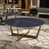 Modern Stainless Steel Gold Plating Marble Top Round Coffee Table Living Room Hotel Furniture