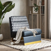 Modern Gold Metal Frame Accent Chair Single Sofa Furniture Synthetic Leather Leisure Lounge Reading Chair for Hotel Living Room