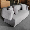 New Italian Luxury Design Villa Living Room 3 Seater Arm Sofa Hotel I Shape Modern Velvet Fabric Floor Leisure Sofa