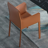 Modern Design Dining Room Chair Set Metal Frame Saddle Leather Hotel Cafe Restaurant Dining Table and Chair