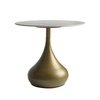 Living Room Traditional Vintage Furniture Design Ceramic Top Gold Metal Base Round Coffee Side Tables