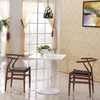 Nordic Modern Metal Dining Chair Furniture Steel Wood Look PU Soft Seat Walnut Leg Side Design Dining Room Chair