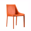 Modern Dining Room Chair Orange Saddle Leather Dining Chair