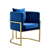 Modern Luxury Leisure Chair Velvet Fabric Stainless Steel Armchair Living Room Hotel Apartment Lounge Chair