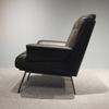 Italian Style Single Sofa Hotel Villa Modern Living Room Fabric Lounge Sofa Chair Stainless Steel Leg Wood Back Leisure Armchair