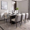 Modern Style of the Hot-selling Luxury Restaurant Cafe Is Decorated with Pu Leather Wooden Dining Chairs