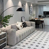 Modern Luxury Living Room Furniture Velvet Fabric Three Seat Sofa Villa Hotel Lobby Couch Straight Row Pull-up Sofa Set
