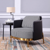 Foshan Factory Customization Single Sofa Leather and Fabric Stainless Steel Feet Hotel Living Room Bedroom Sofa