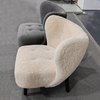 Nordic Modern Wood Chair Living Room Leisure High Back Accent Chair Furniture Hotel Design Velvet Fabric Sofa Chair