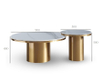 White Marble Table Gold Metal Table Sofa Side Table Coffee Desk Bedroom Night Stand Modern Furniture