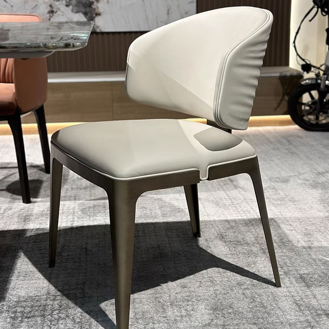 Italian Luxury Gold Stainless Steel Frame Leather Dining Room Chairs Home Furniture Factory Wholesale Restaurant Chairs