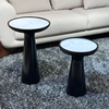 Nordic Wine Design Modern Luxury Living Room Furniture Black Wooden Marble Sintered Stone Top Side Table Small Coffee Table