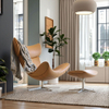 Modern Design Leather Armchair Swivel Art Chair Villa Living Room Apartment Rotating Leisure Lounge Chair
