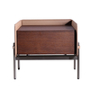 Modern Design Night Stand Bedroom Furniture Italian Home High Class Luxury Stainless Steel Saddle Leather Bedside Table