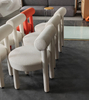 Hot Sale Modern Simple Cylindrical Legs Velvet Fabric Dining Chair Hotel Restaurant White Chair