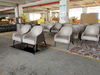 Modern Simple Leather Sofa and Chair Hotel Leisure Area Villa Living Room Leisure Solid Wood Armchair