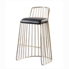 Light Luxury Solid Stainless Steel Leather Hotel Front Desk Chair Bar Chair