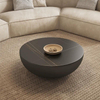 Modern Round Creative Hemisphere Fiberglass Rock Slab Marble Top Tea Table for Hotel Apartment Living Room Coffee Table