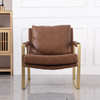 Modern Living Room Luxury Lounge Furniture Single Seat Chairs Vintage Leather Armchair Sofa Genuine Leather Sofa Chair